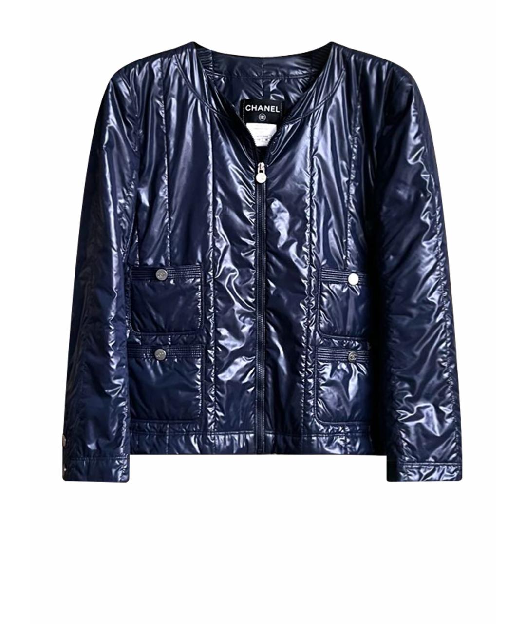 CHANEL Темно-синяя полиамидовая куртка, фото 1