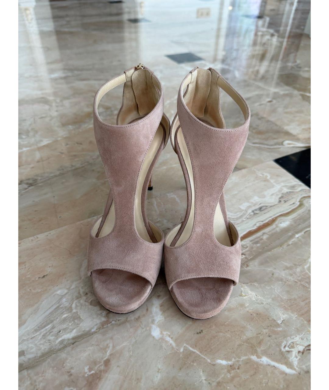 JIMMY CHOO Розовые замшевые босоножки, фото 2