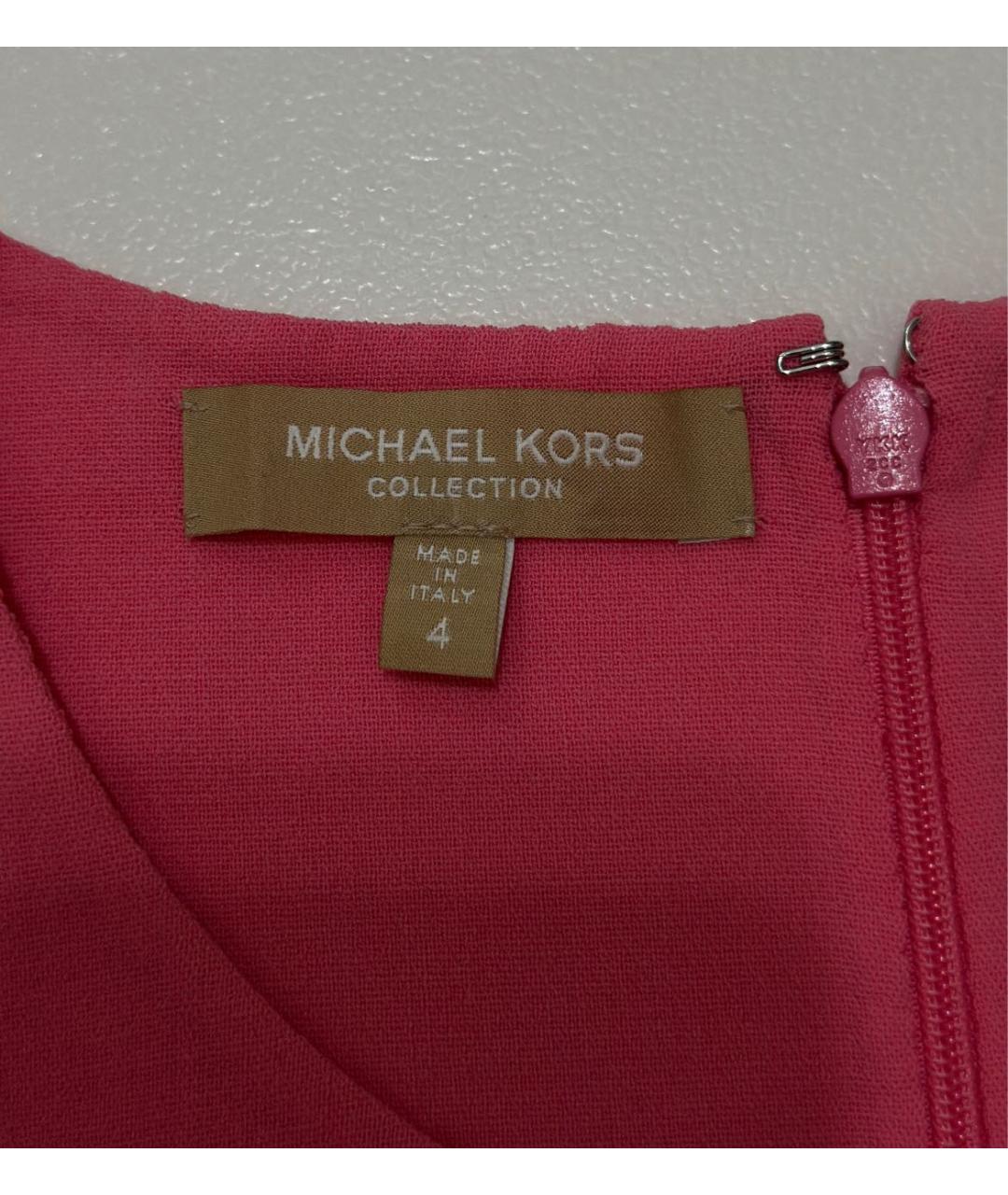 MICHAEL KORS Розовое шерстяное коктейльное платье, фото 5