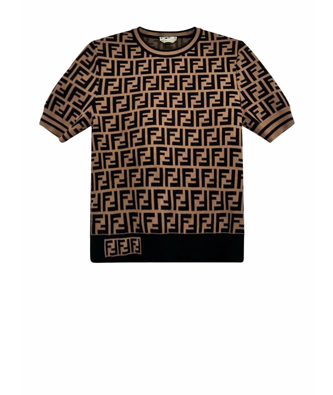 FENDI Коричневый вискозный джемпер / свитер, фото 1