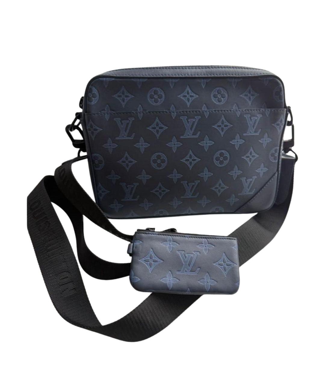LOUIS VUITTON Синяя кожаная поясная сумка, фото 1