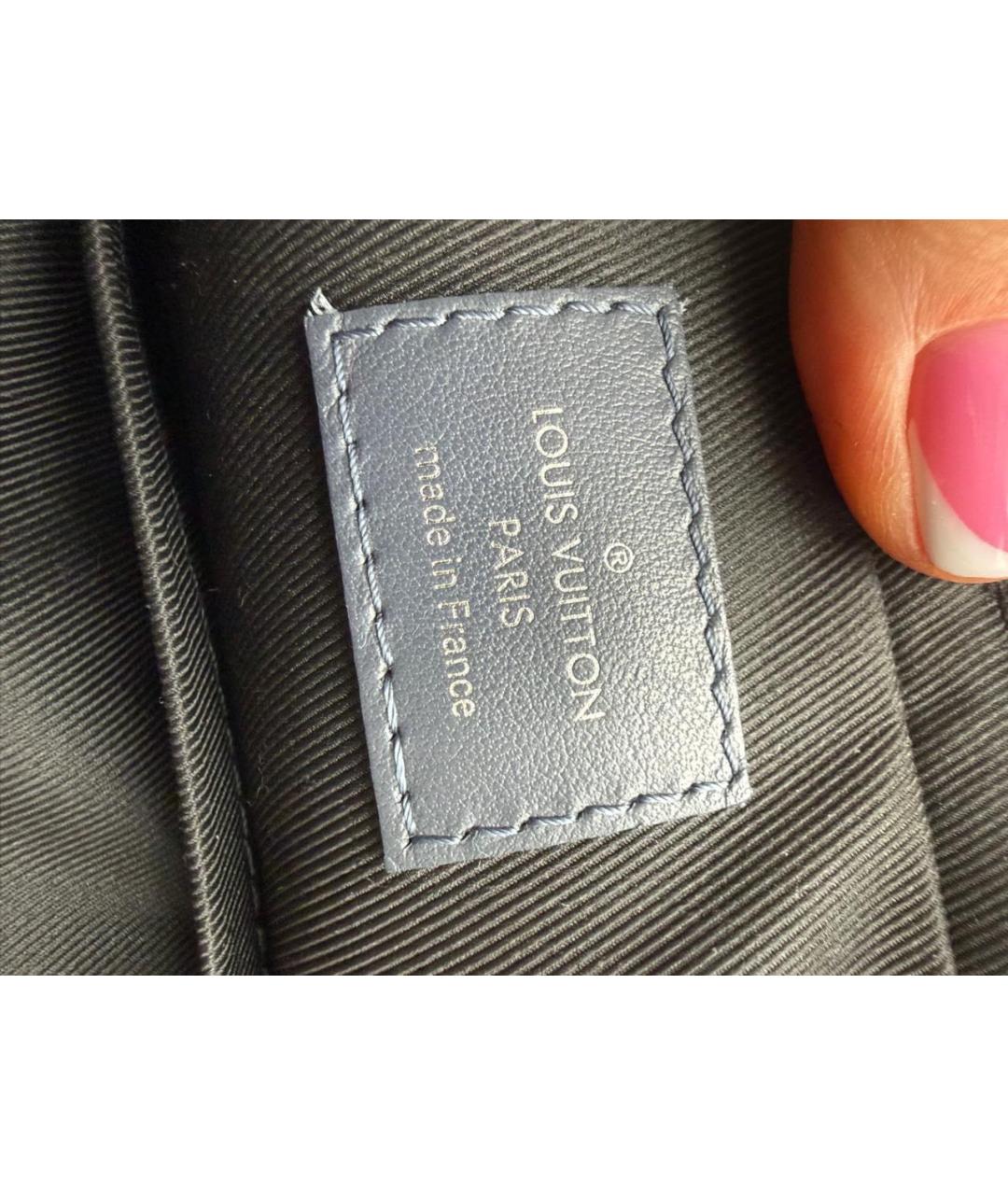 LOUIS VUITTON Синяя кожаная поясная сумка, фото 2