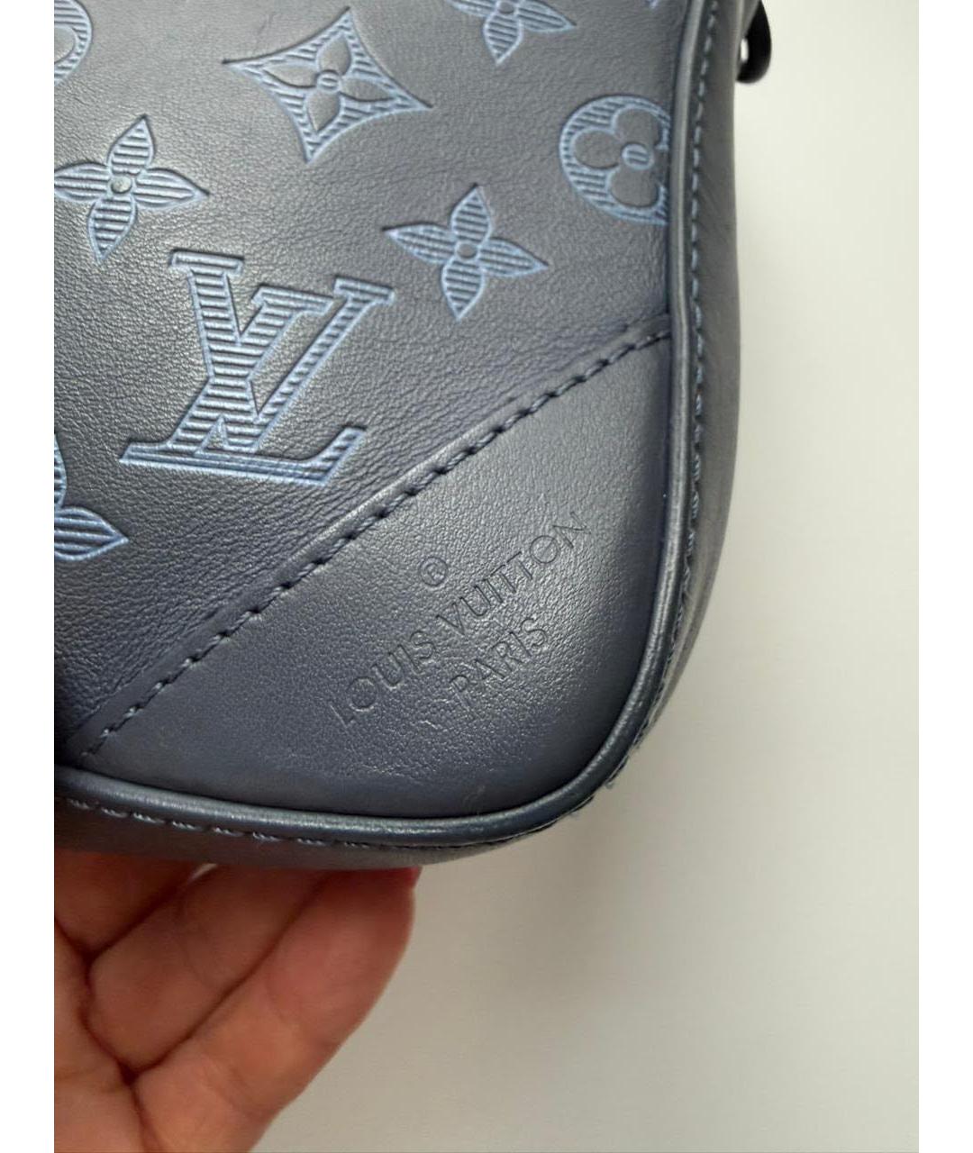 LOUIS VUITTON Синяя кожаная поясная сумка, фото 5