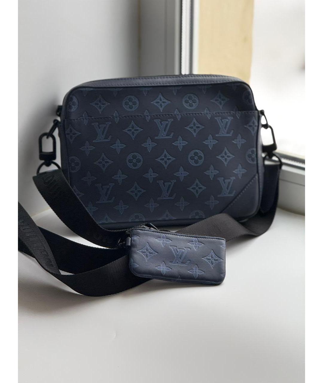 LOUIS VUITTON Синяя кожаная поясная сумка, фото 3