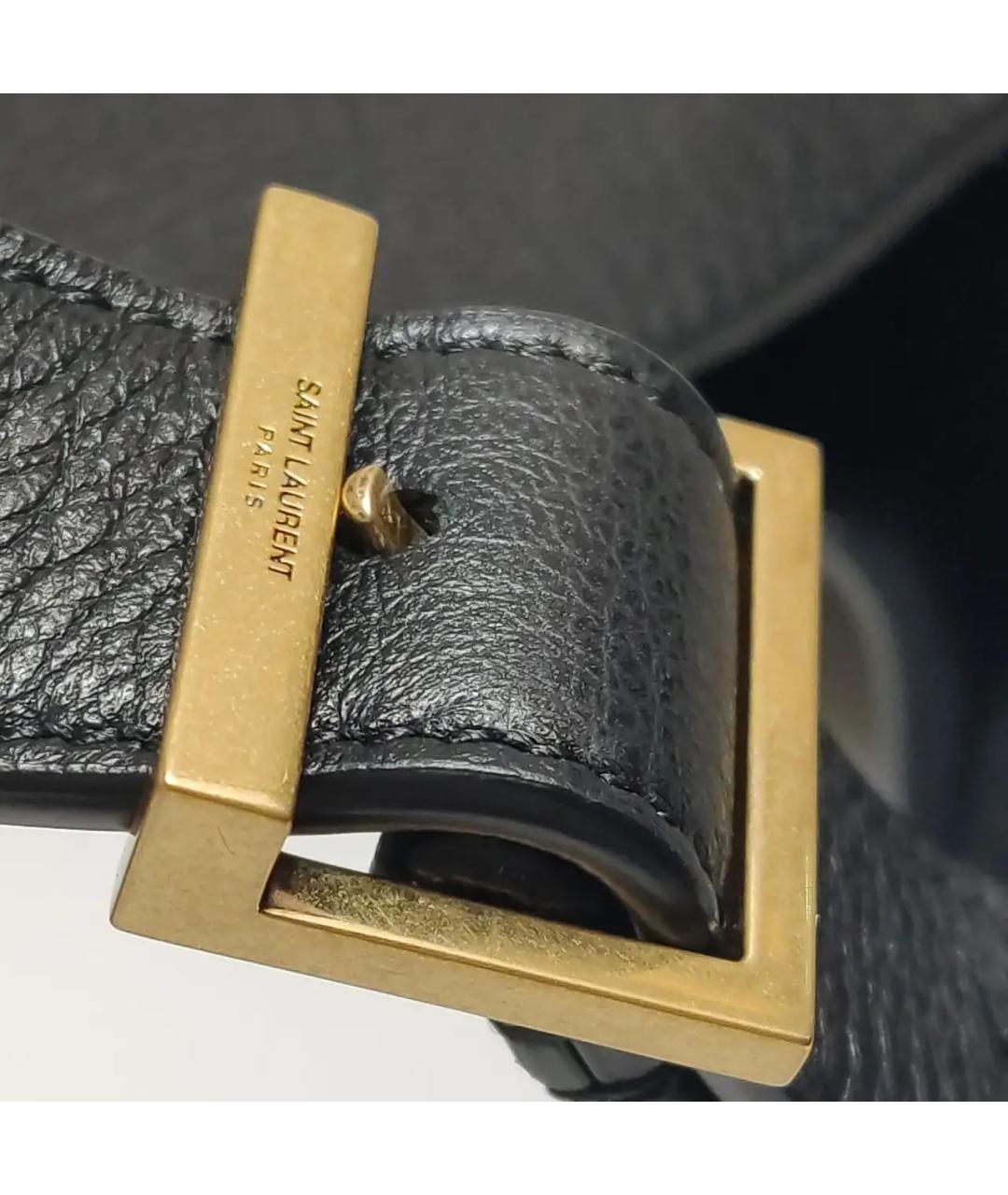 SAINT LAURENT Черная кожаная сумка тоут, фото 6