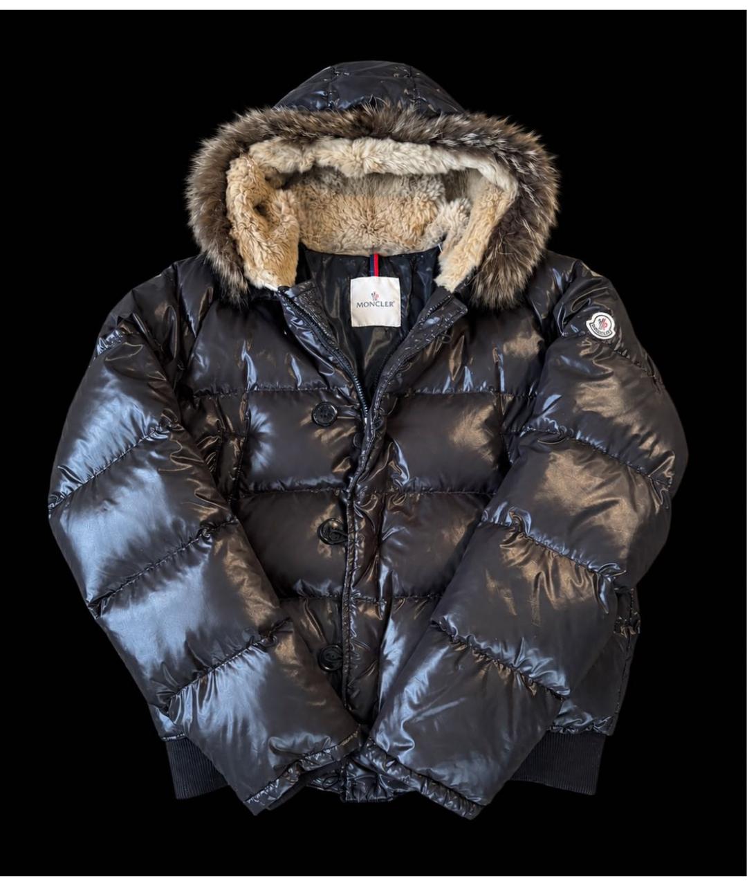 MONCLER Коричневый полиамидовый пуховик, фото 8