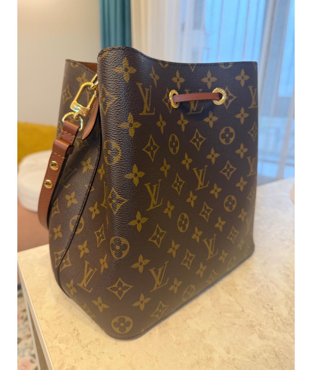 LOUIS VUITTON Коричневая сумка тоут из канвы, фото 2