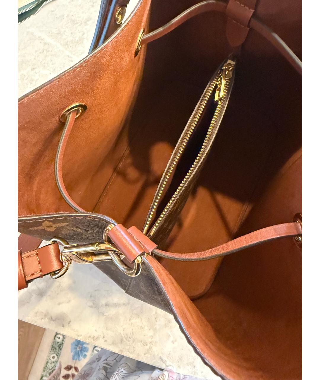LOUIS VUITTON Коричневая сумка тоут из канвы, фото 4