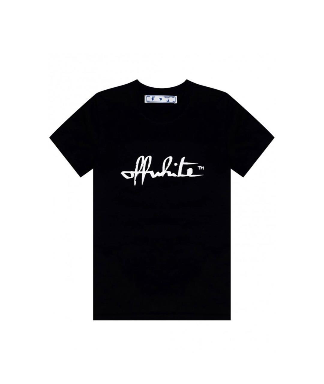 OFF-WHITE Черная хлопковая футболка, фото 6