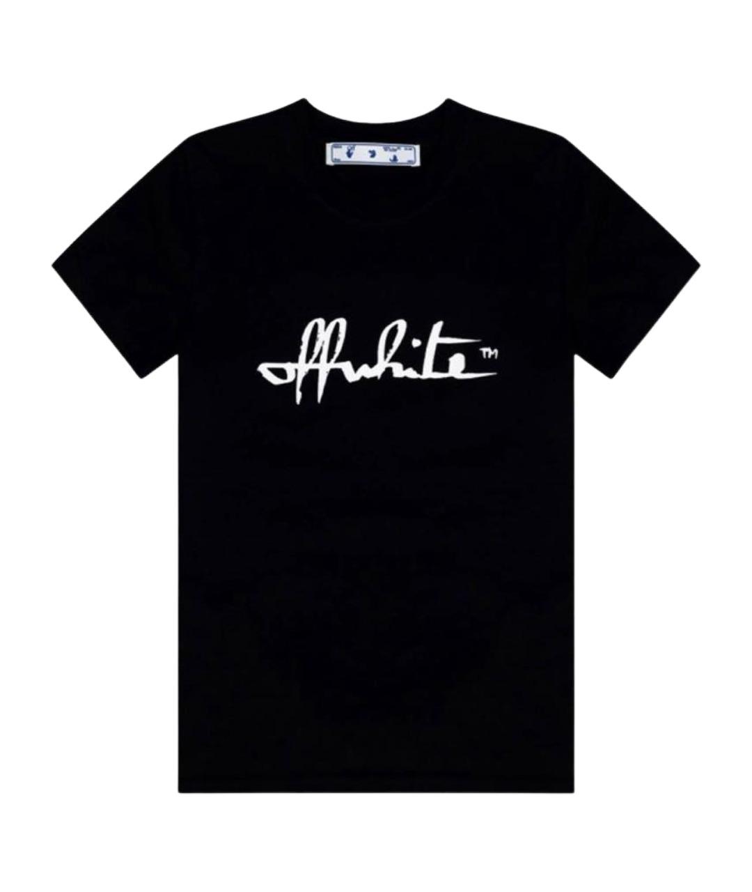 OFF-WHITE Черная хлопковая футболка, фото 1