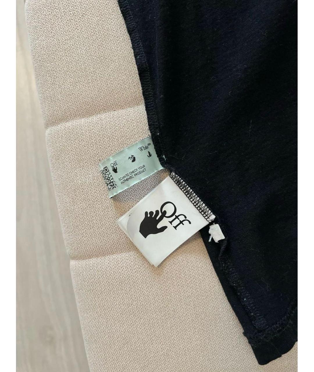 OFF-WHITE Черная хлопковая футболка, фото 4
