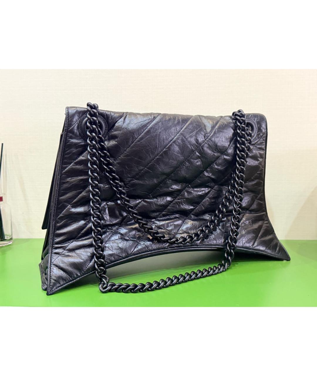 BALENCIAGA Черная кожаная сумка через плечо, фото 3