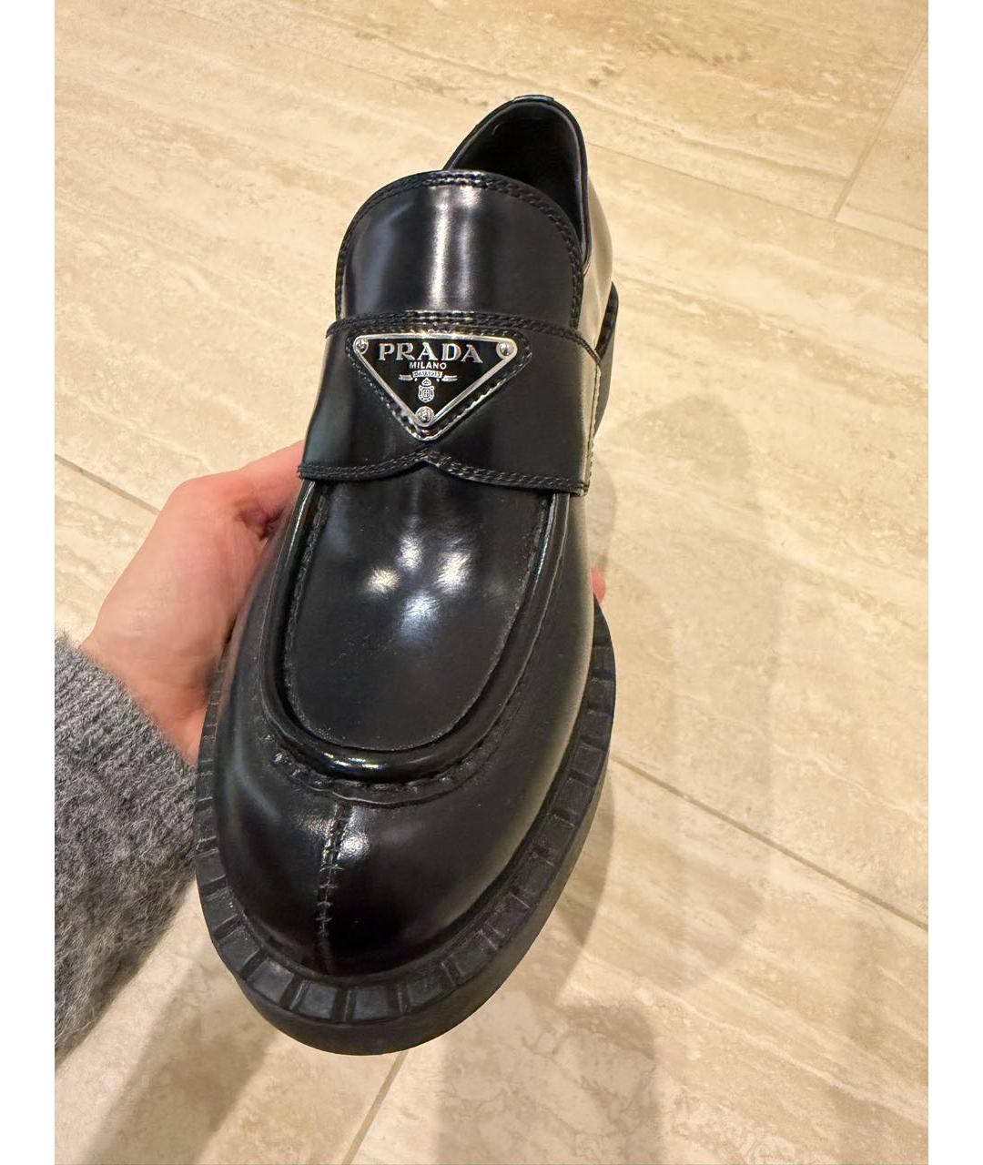 PRADA Черные кожаные лоферы, фото 5