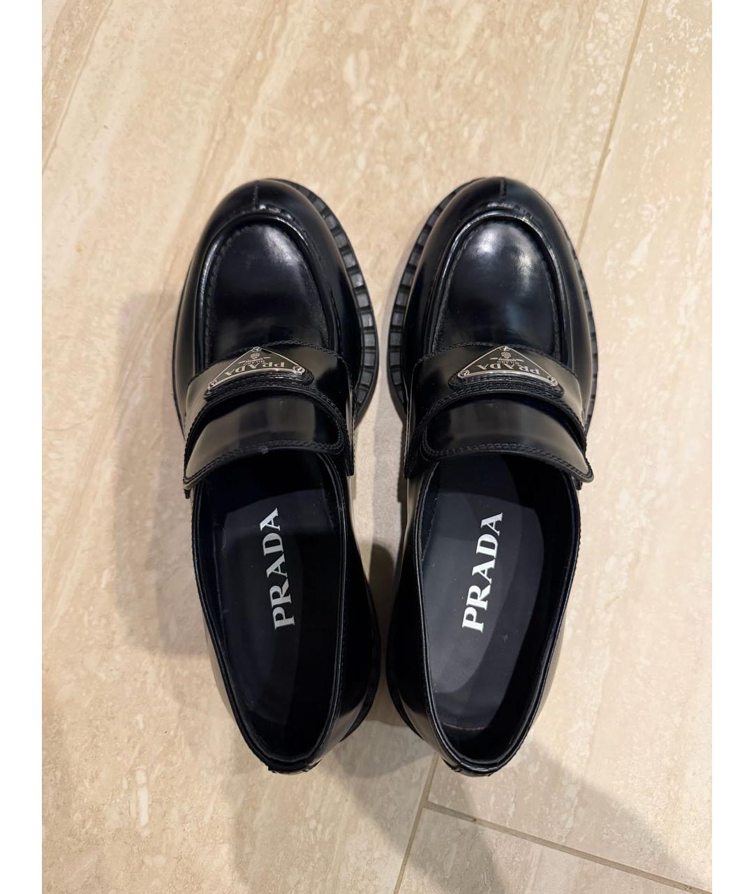 PRADA Черные кожаные лоферы, фото 3