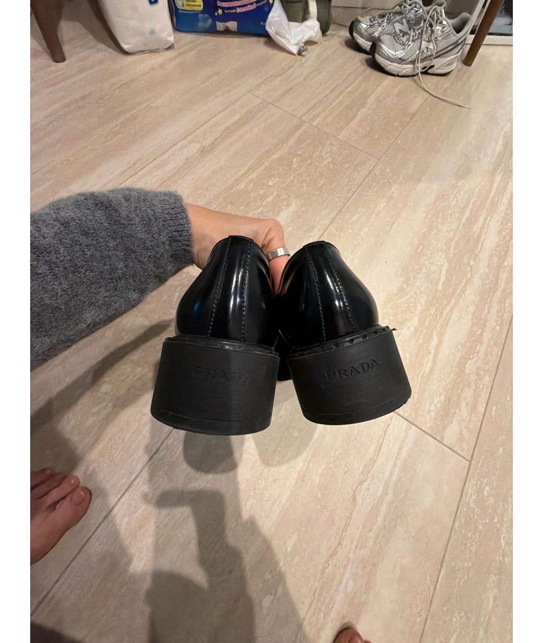 PRADA Черные кожаные лоферы, фото 4