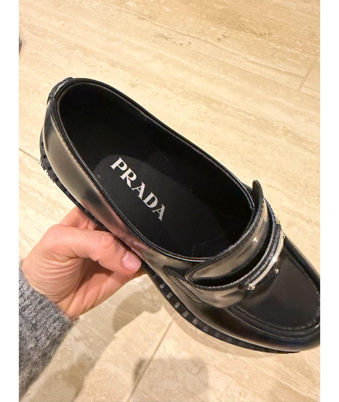 PRADA Черные кожаные лоферы, фото 6