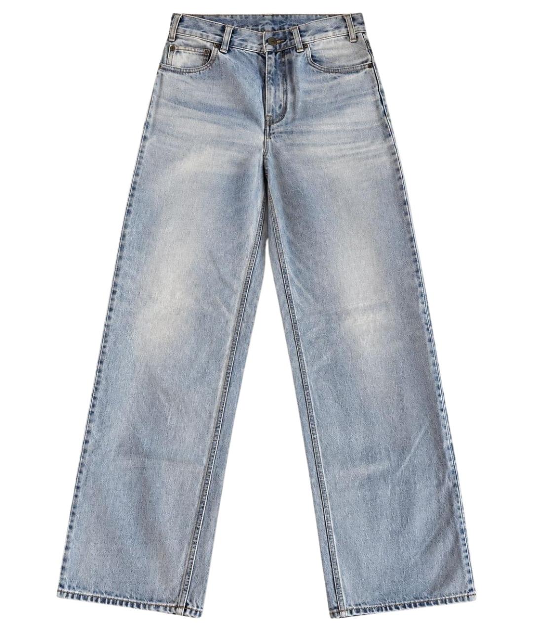 CELINE Голубые хлопковые прямые джинсы, фото 1