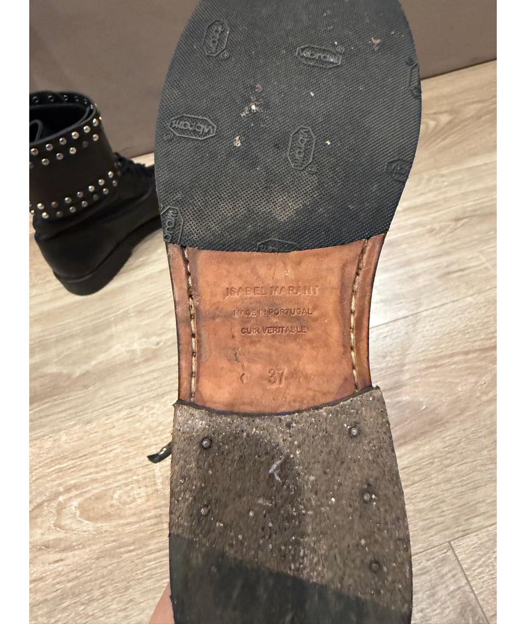 ISABEL MARANT Черные кожаные ботинки, фото 3