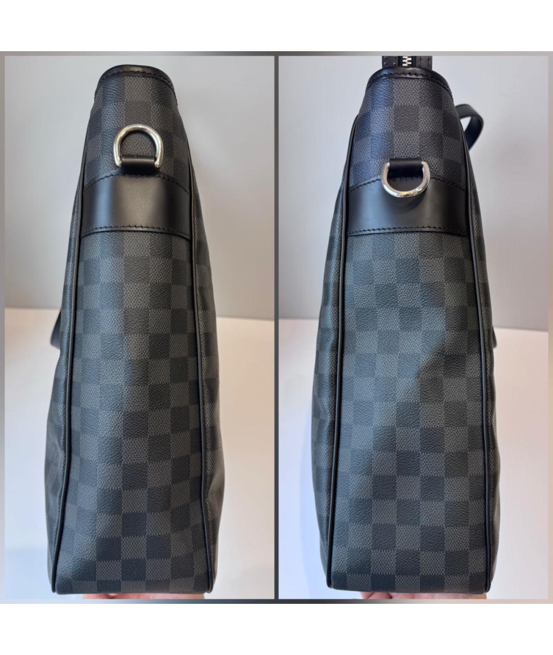 LOUIS VUITTON Черная сумка тоут из канвы, фото 4
