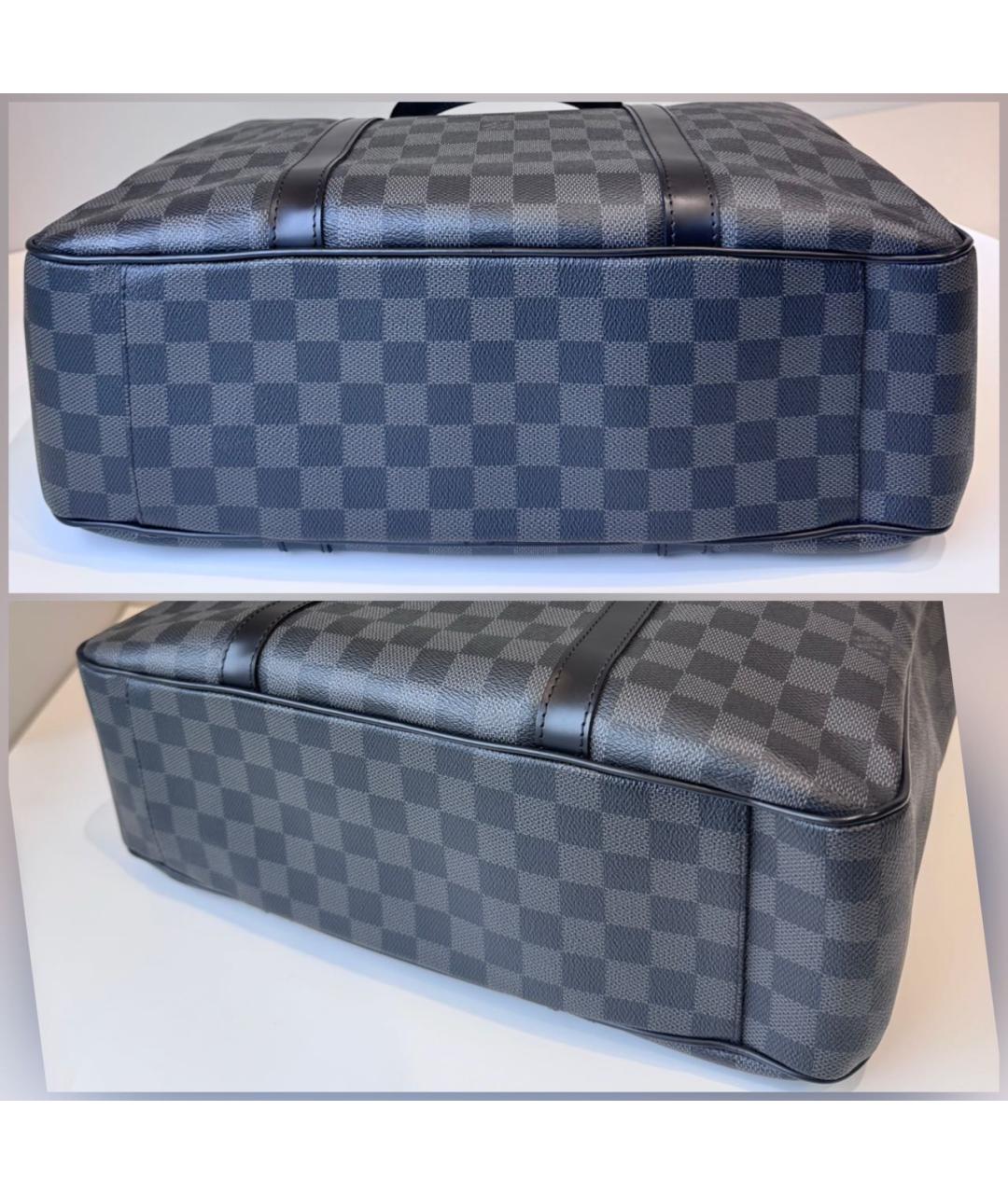 LOUIS VUITTON Черная сумка тоут из канвы, фото 6