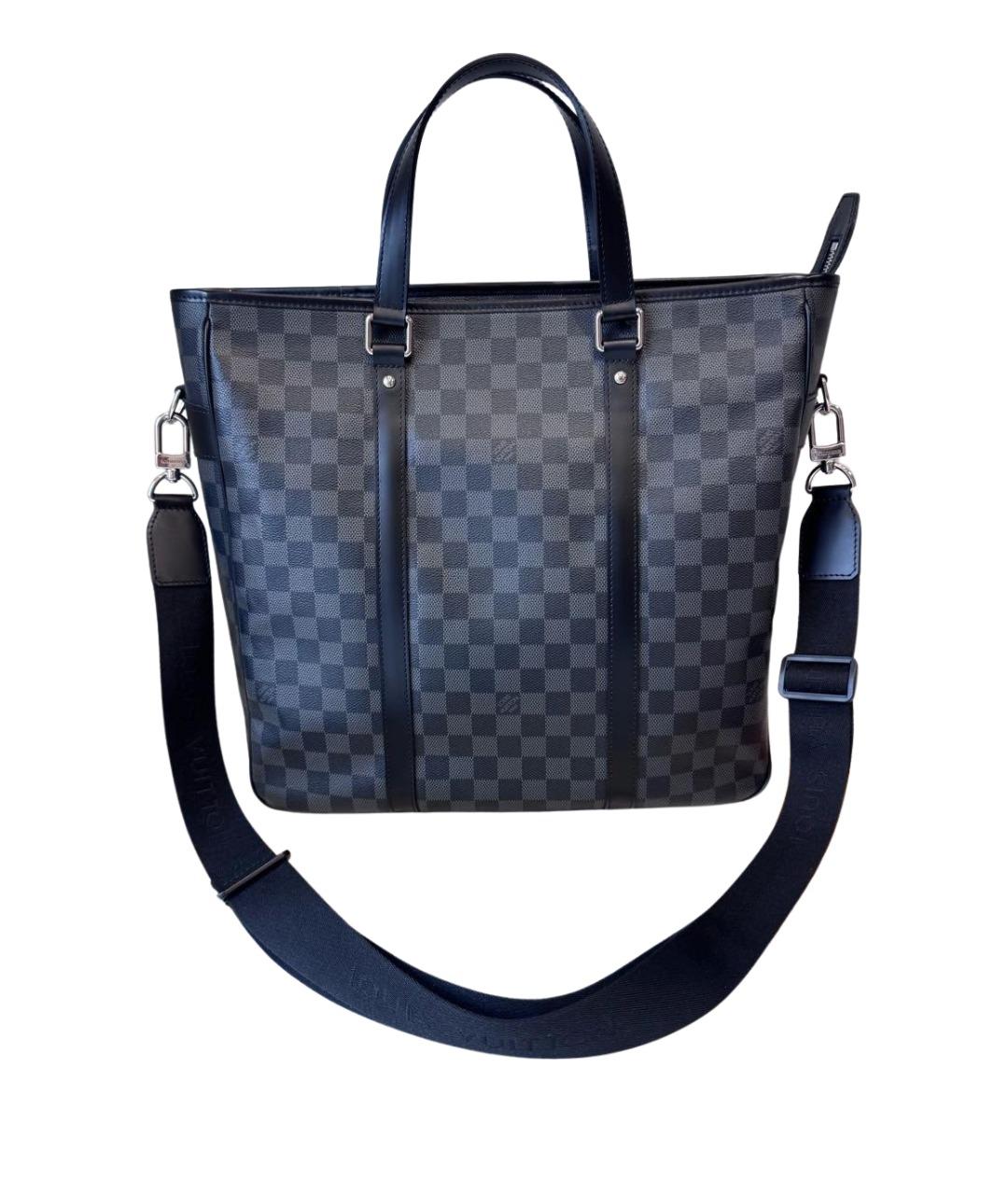 LOUIS VUITTON Черная сумка тоут из канвы, фото 1