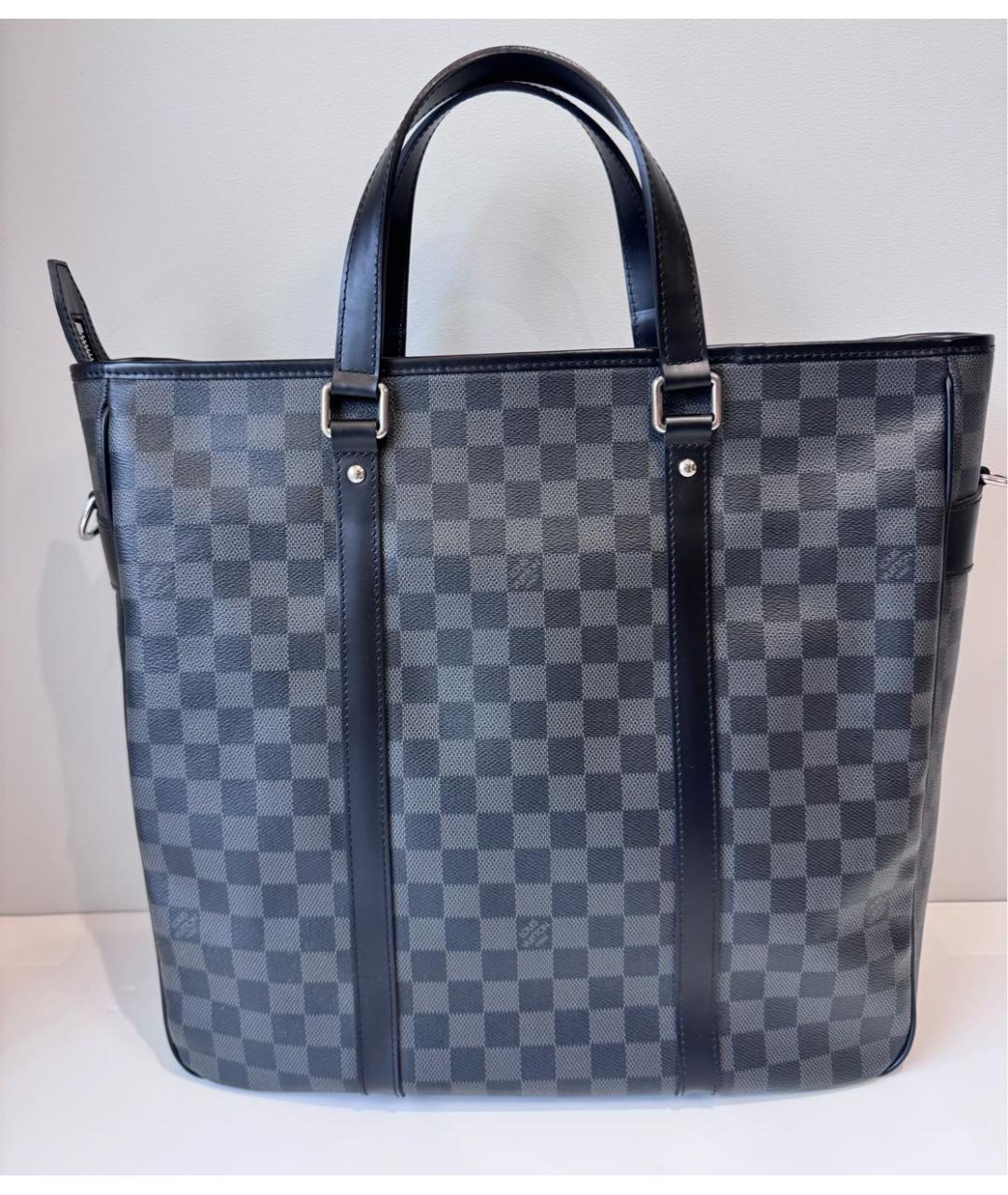 LOUIS VUITTON Черная сумка тоут из канвы, фото 3