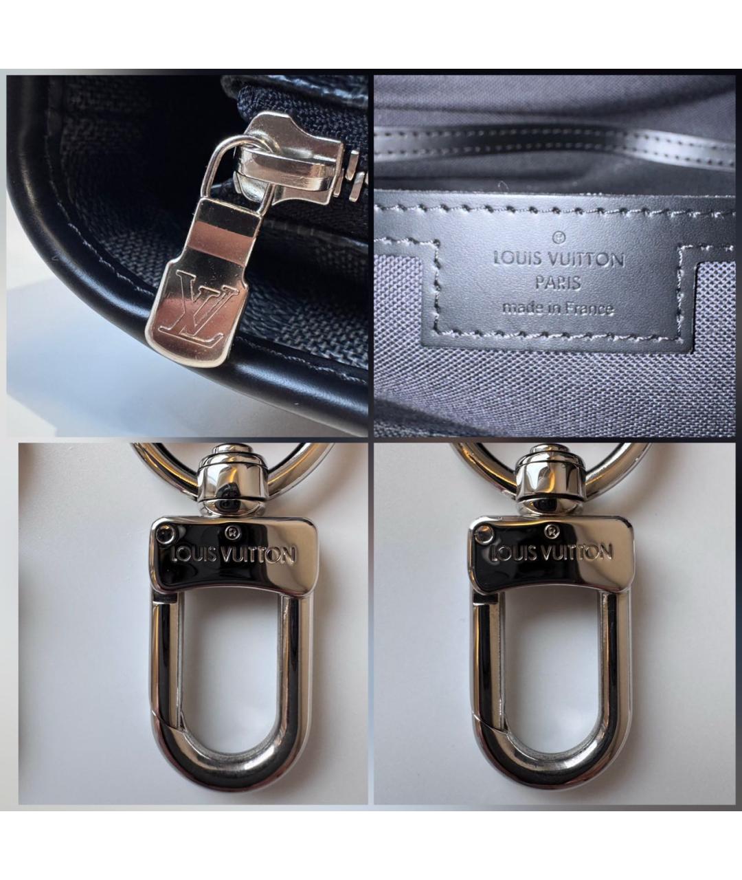 LOUIS VUITTON Черная сумка тоут из канвы, фото 7