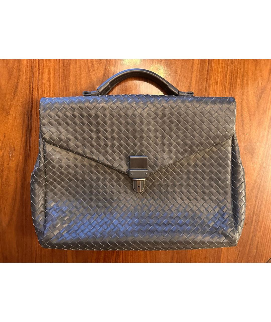 BOTTEGA VENETA Серый кожаный портфель, фото 8