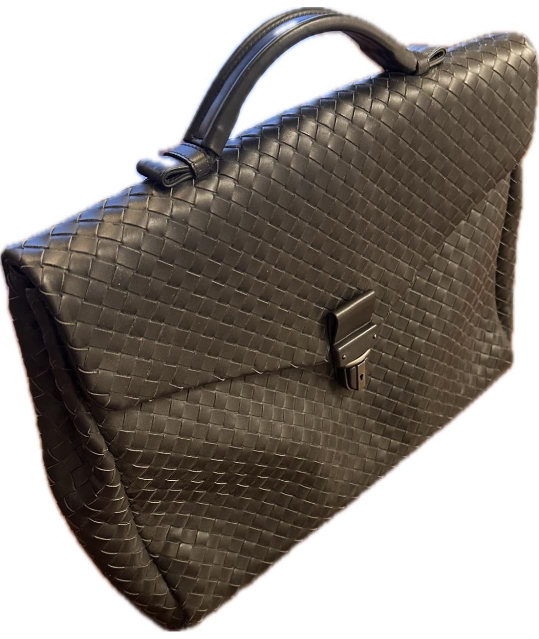 BOTTEGA VENETA Серый кожаный портфель, фото 2