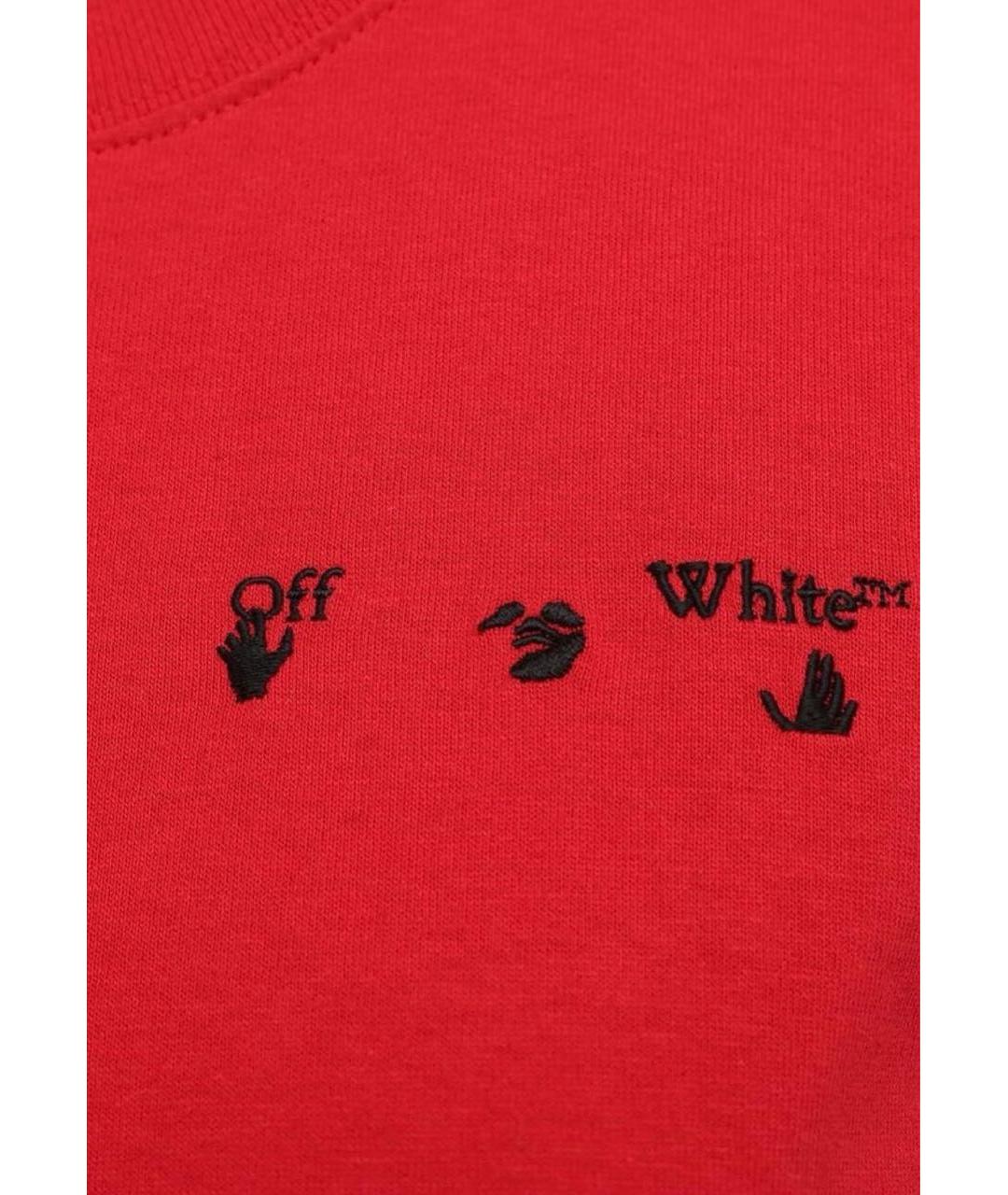 OFF-WHITE Красная хлопковая футболка, фото 3