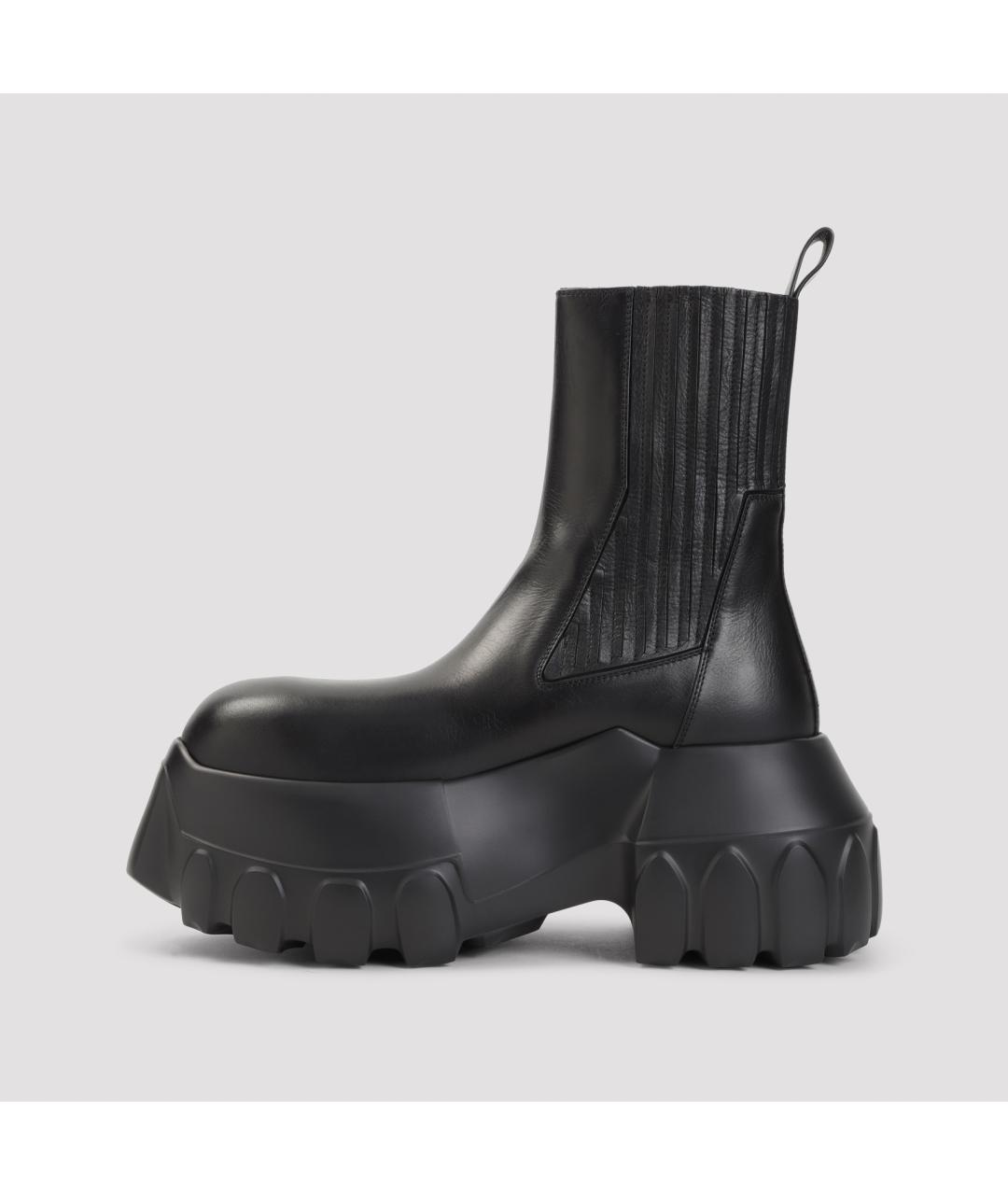 RICK OWENS Черные кожаные высокие ботинки, фото 3