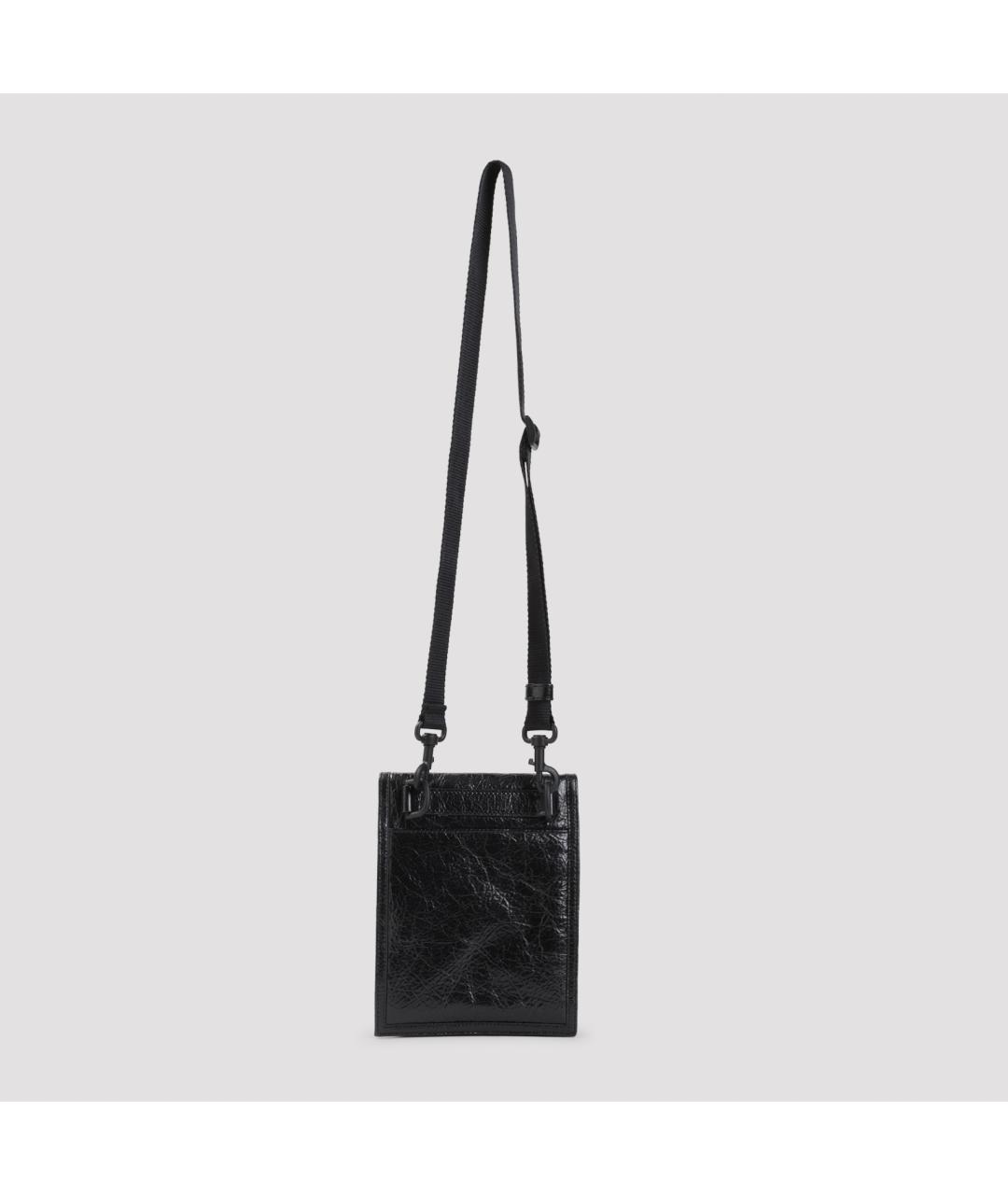 BALENCIAGA Черная кожаная сумка на плечо, фото 3