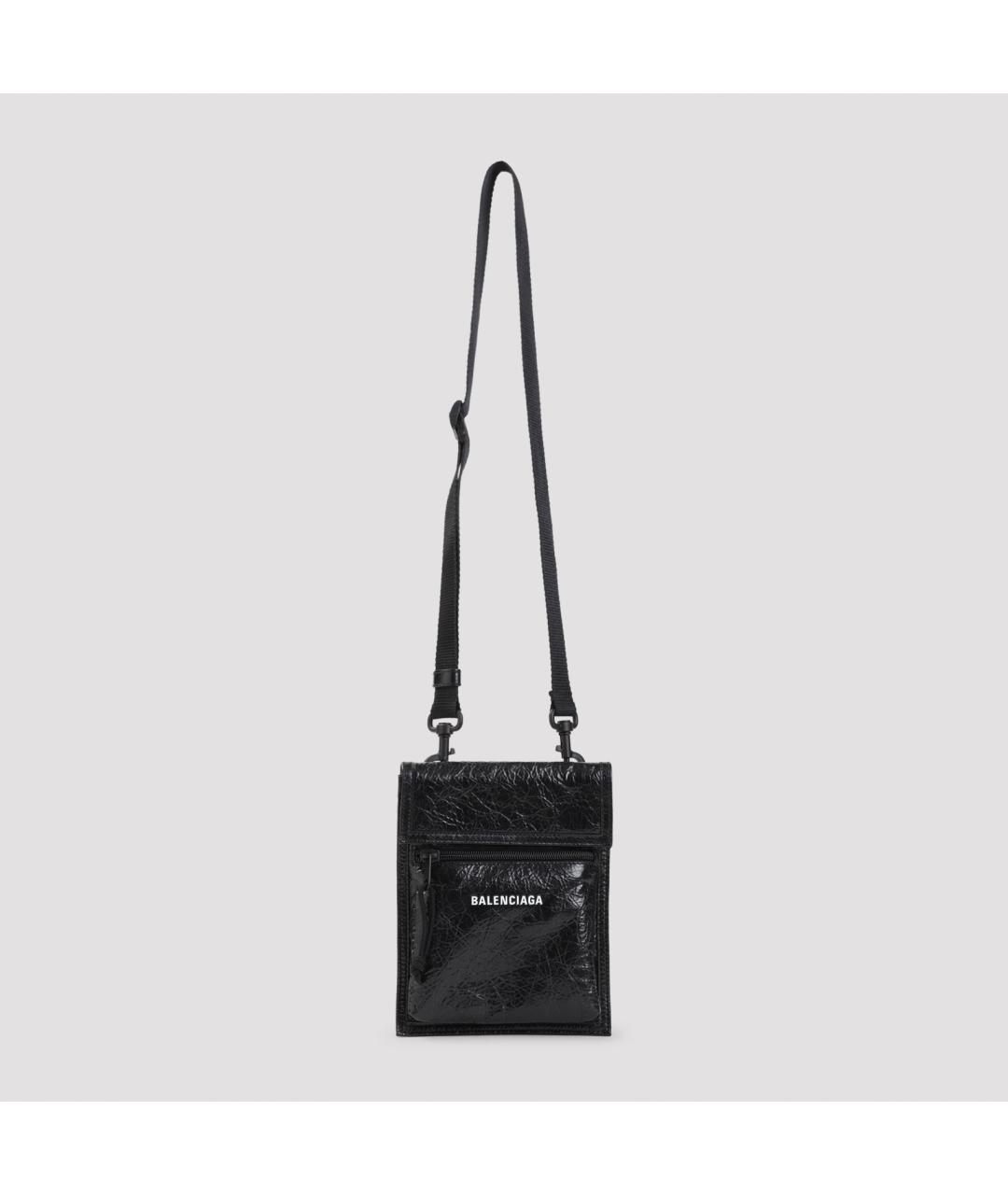 BALENCIAGA Черная кожаная сумка на плечо, фото 2