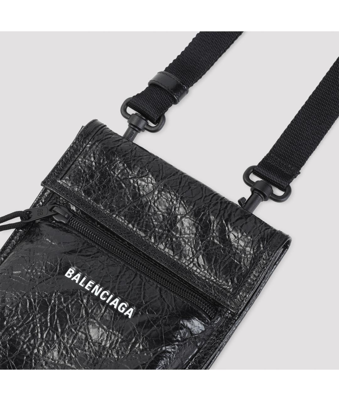 BALENCIAGA Черная кожаная сумка на плечо, фото 4