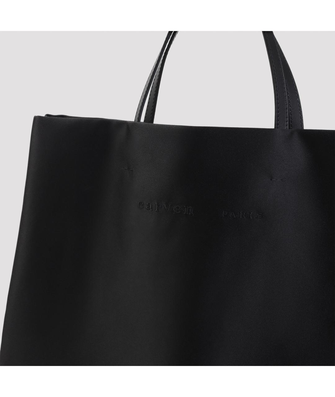Carven Черная синтетическая сумка с короткими ручками, фото 3