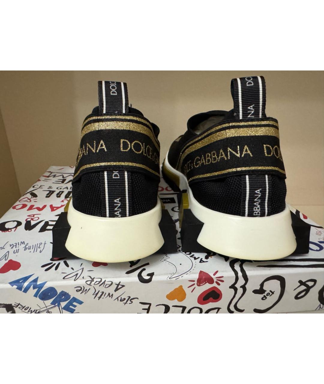 DOLCE&GABBANA Черные текстильные кроссовки, фото 5