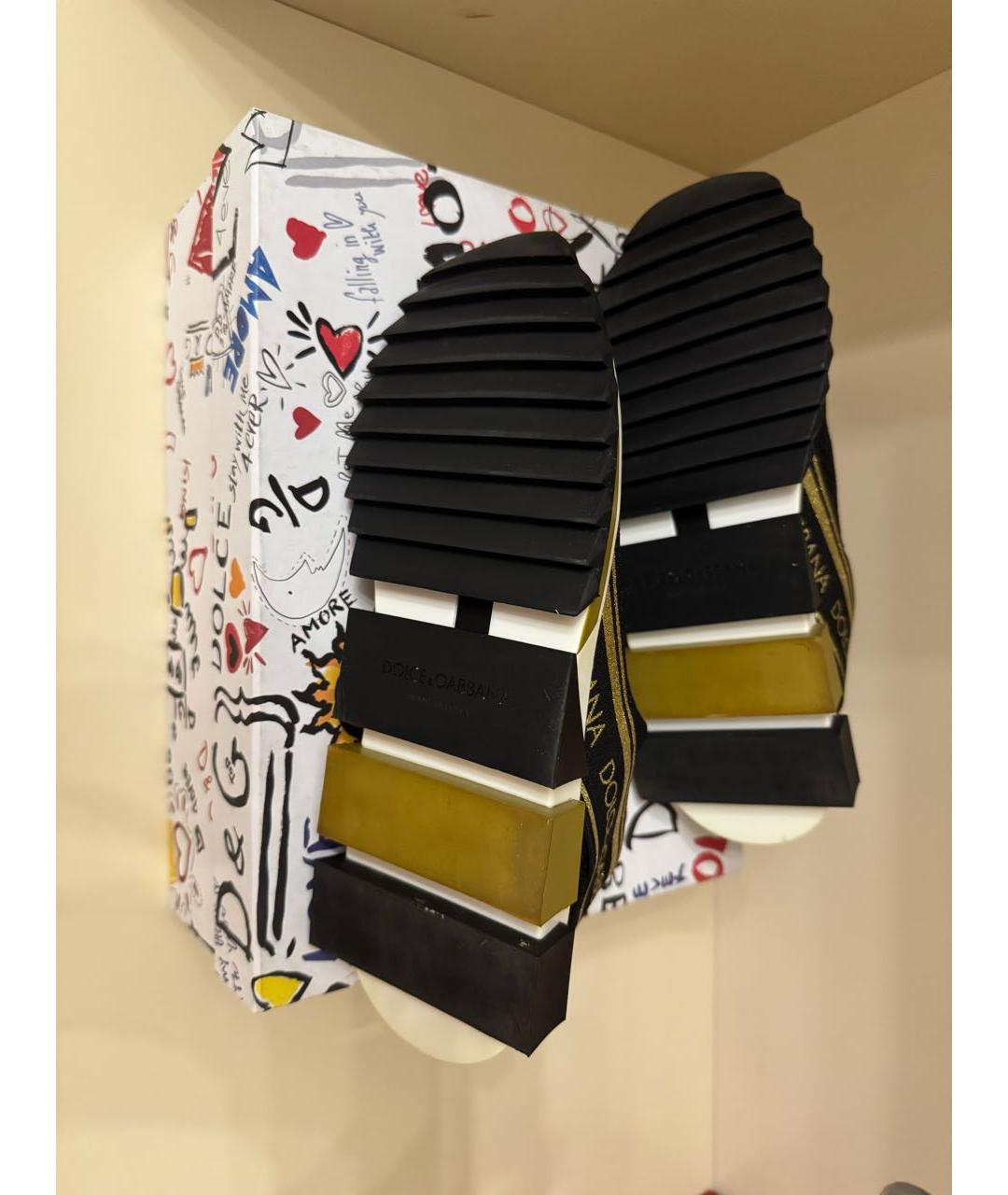 DOLCE&GABBANA Черные текстильные кроссовки, фото 6
