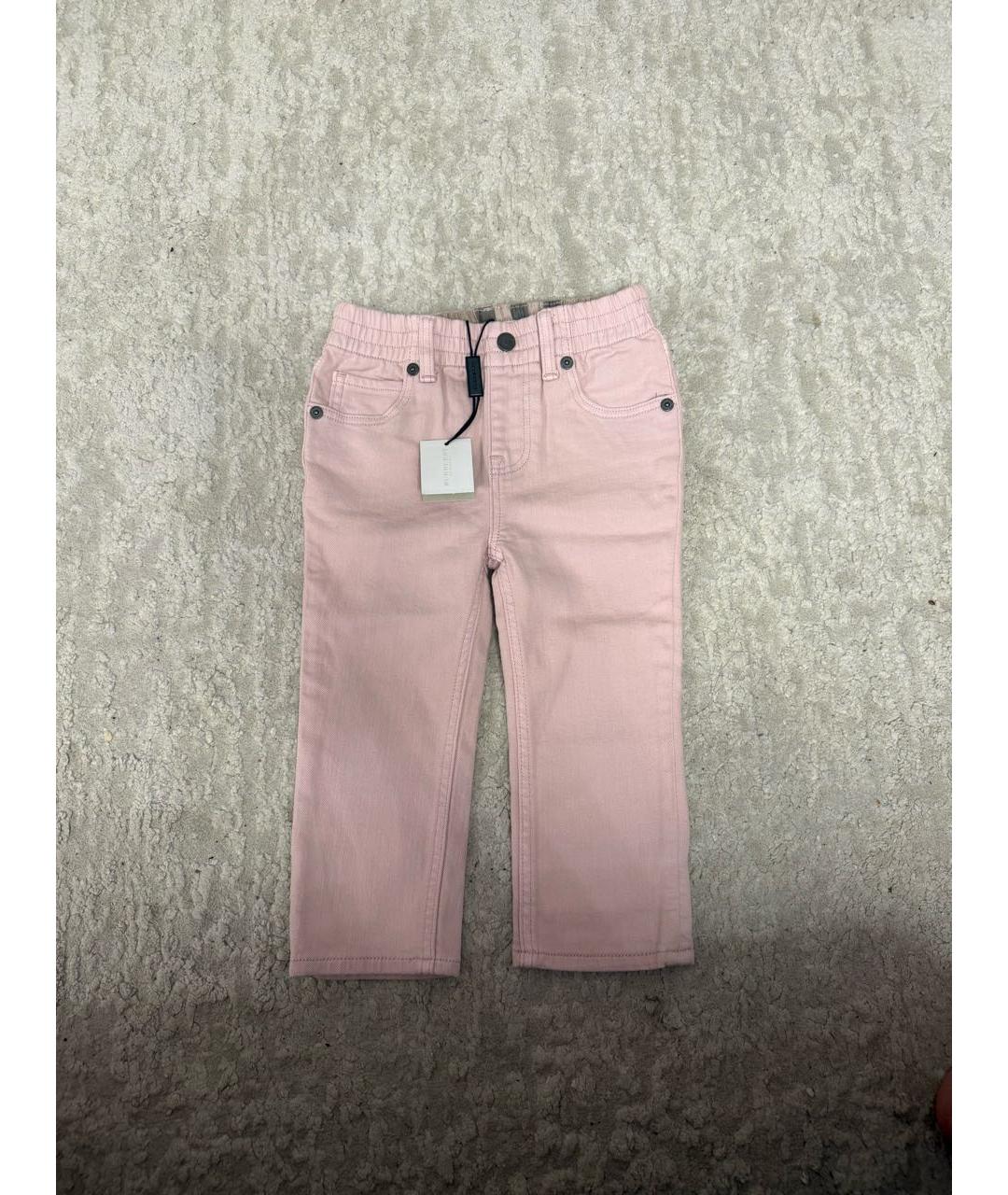 BURBERRY Розовые вискозные джинсы, фото 7