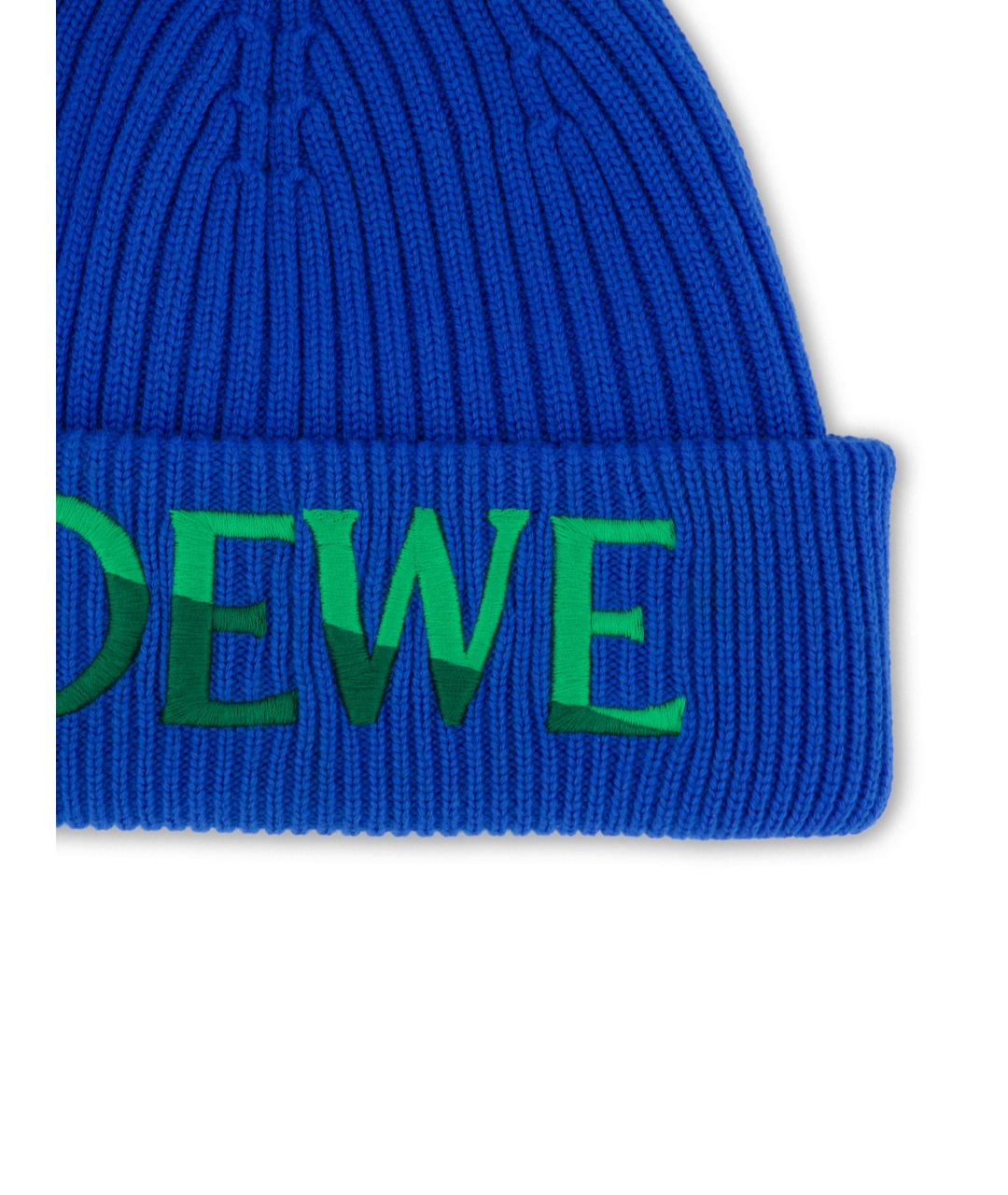 LOEWE Синяя шерстяная шапка, фото 3