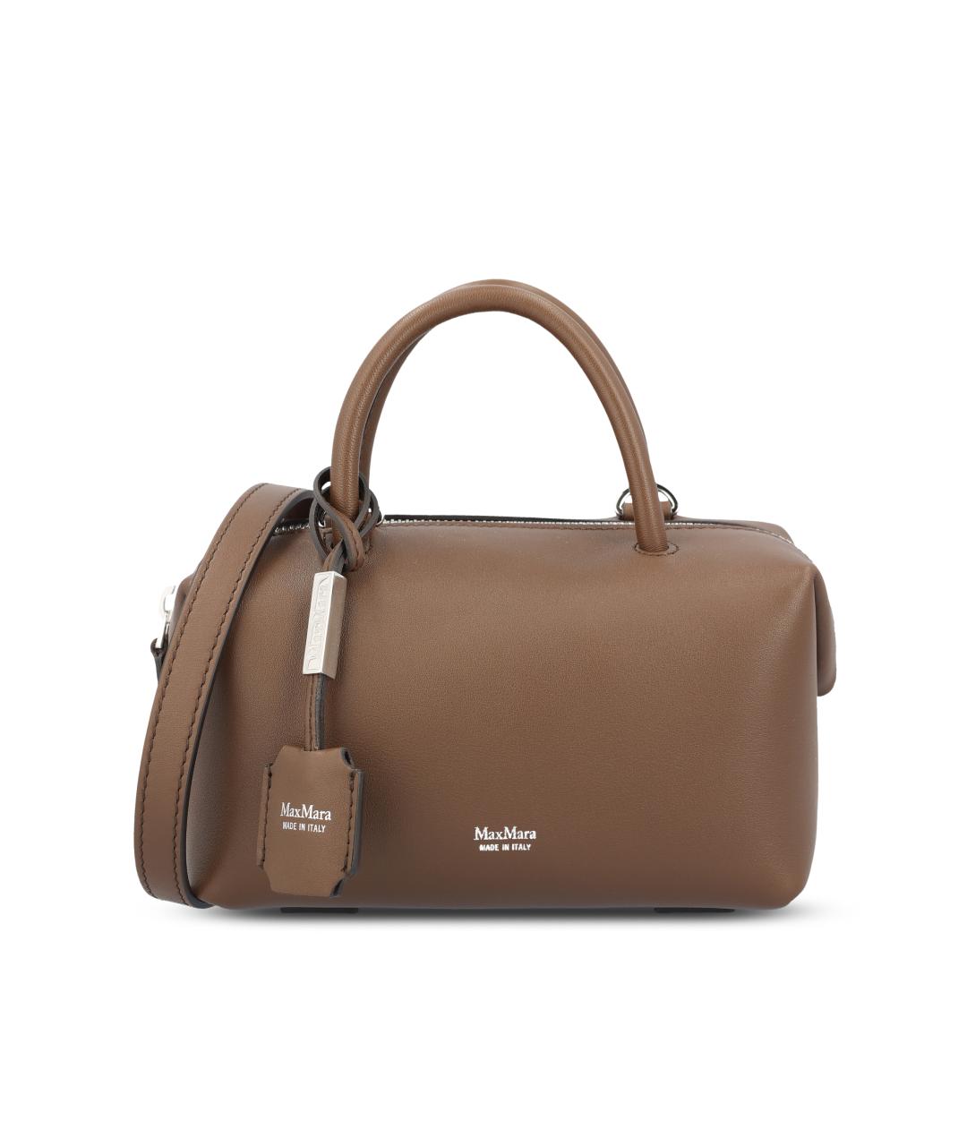 MAX MARA Коричневая кожаная сумка тоут, фото 5