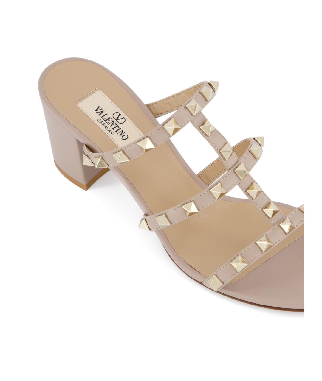 VALENTINO Розовые кожаные мюли, фото 4