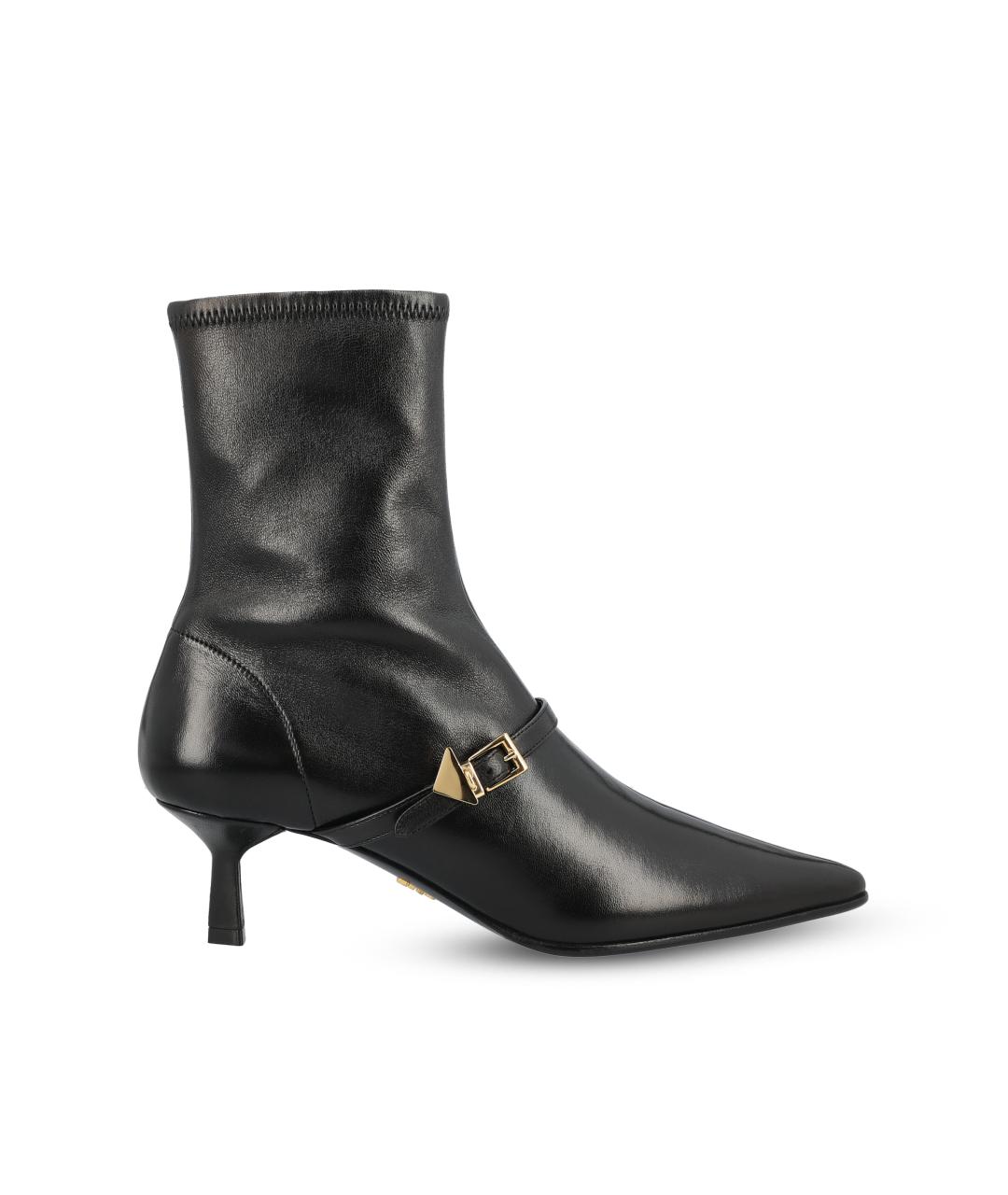 PRADA Черные кожаные ботильоны, фото 5