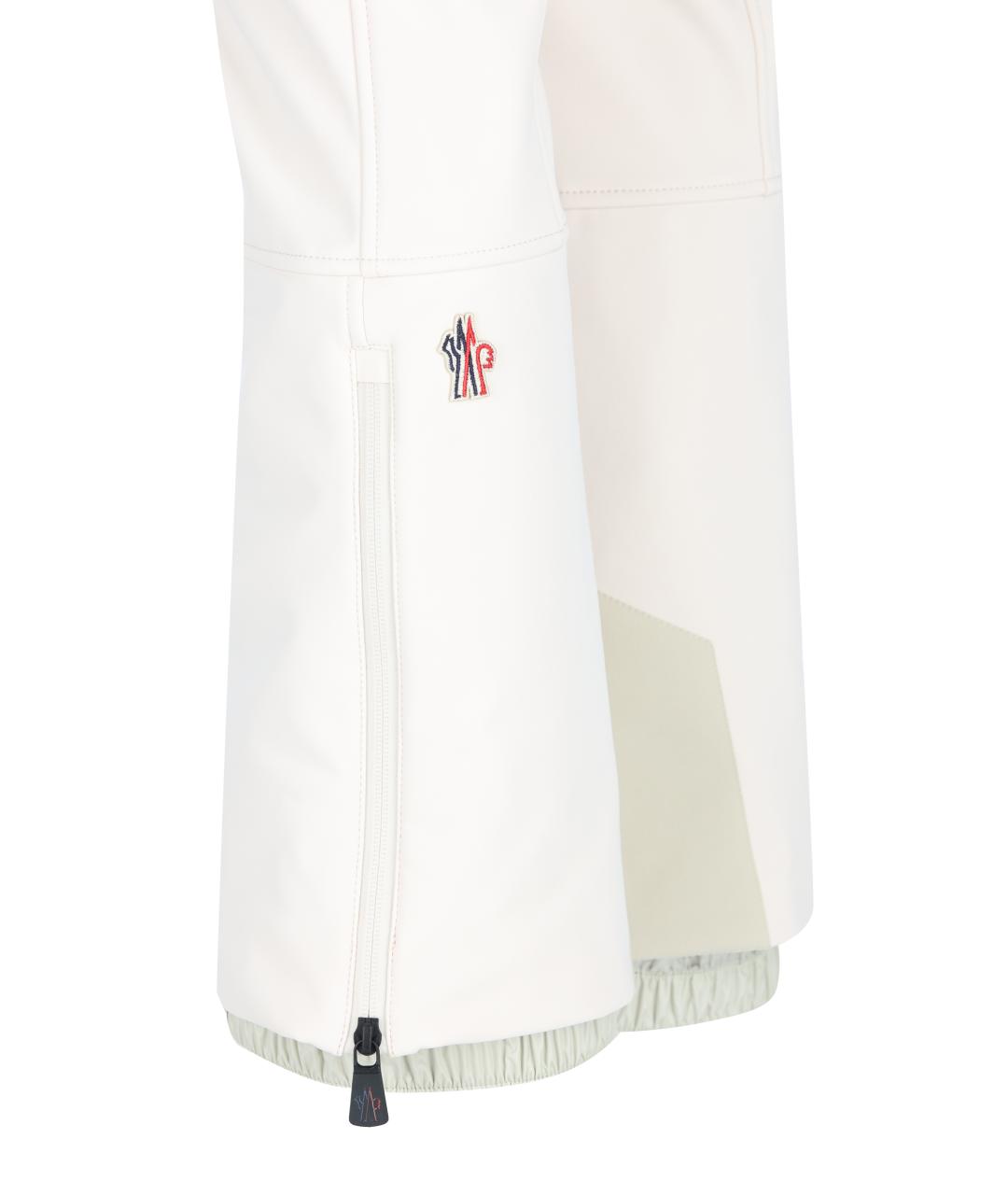 MONCLER GRENOBLE Белые полиэстеровые спортивные брюки и шорты, фото 3