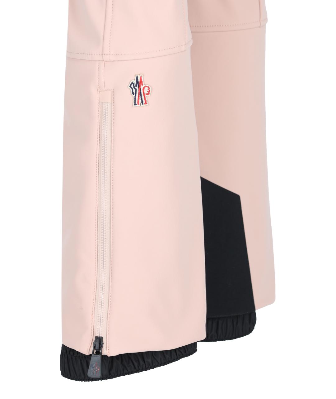 MONCLER GRENOBLE Розовые полиэстеровые спортивные брюки и шорты, фото 4