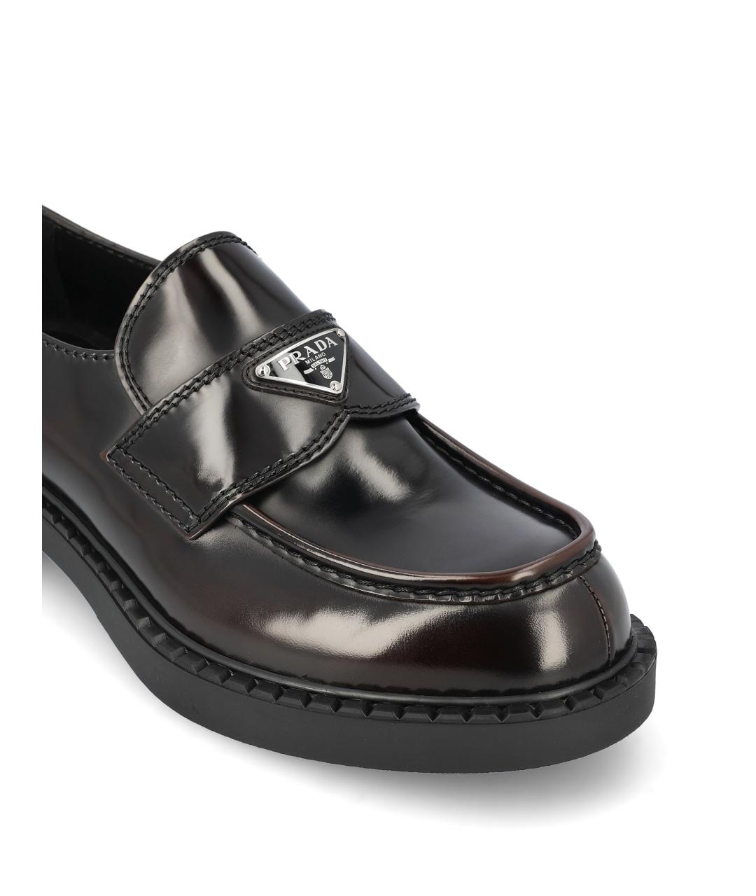 PRADA Коричневые кожаные лоферы, фото 4