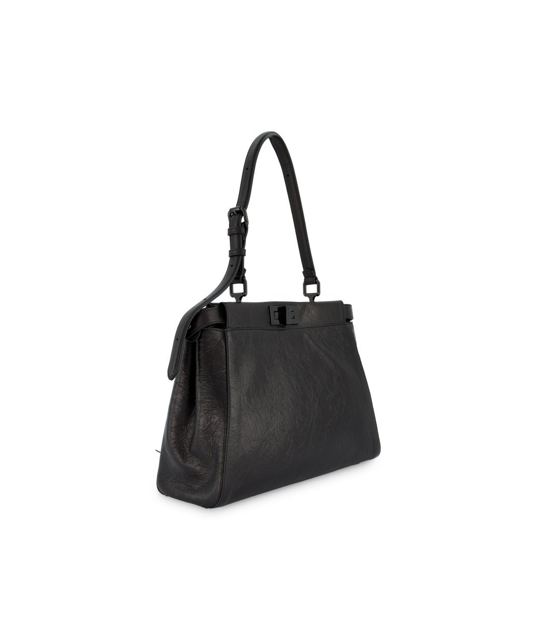 FENDI Черная кожаная сумка тоут, фото 3