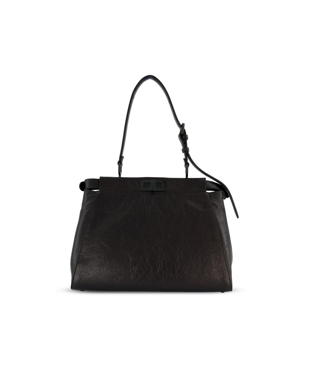 FENDI Черная кожаная сумка тоут, фото 2