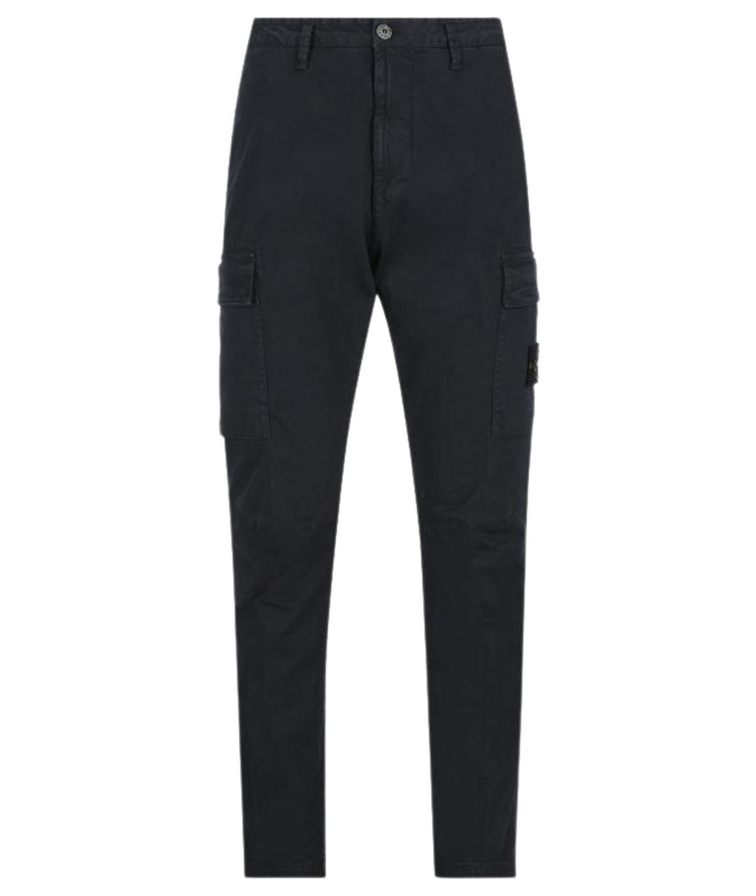 STONE ISLAND Черные хлопковые повседневные брюки, фото 1