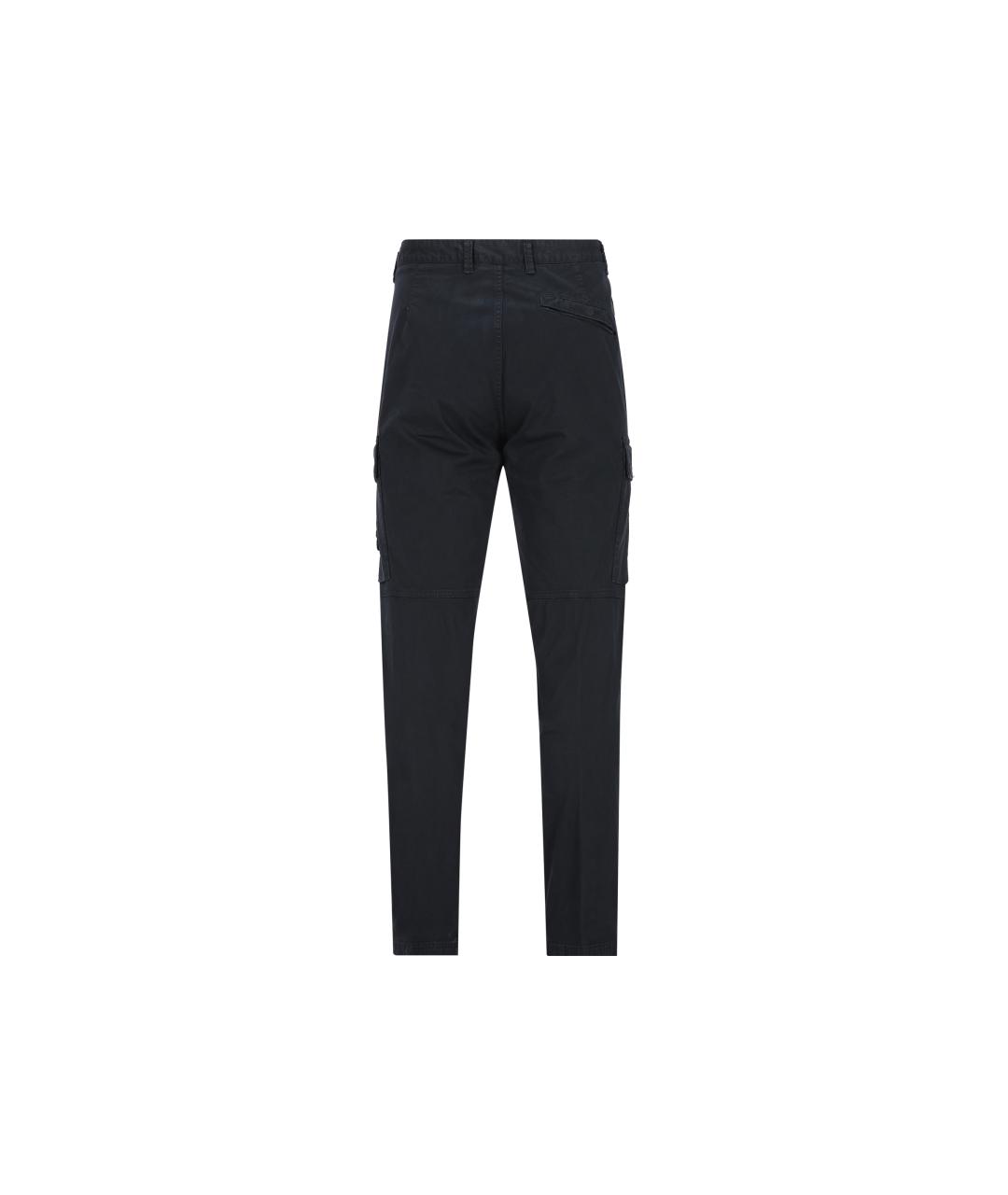 STONE ISLAND Черные хлопковые повседневные брюки, фото 2