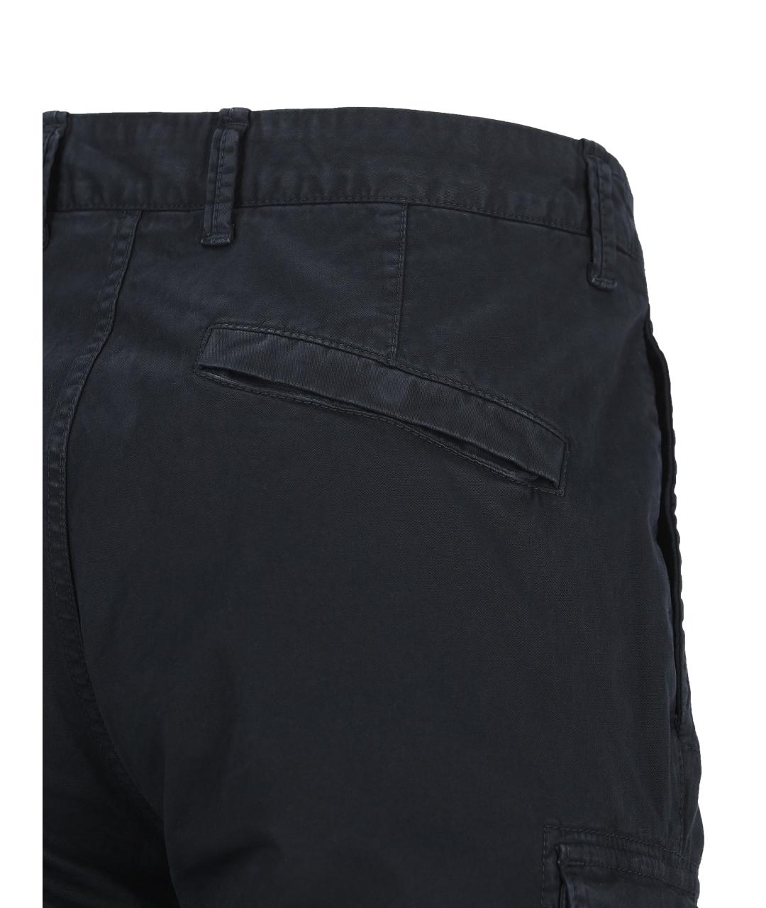 STONE ISLAND Черные хлопковые повседневные брюки, фото 4